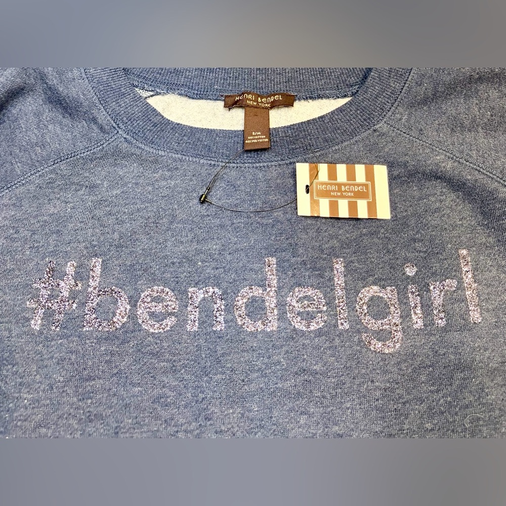 NWT HENRI BENDEL Womens Sweatshirt Pullover Crew Neck Size Large